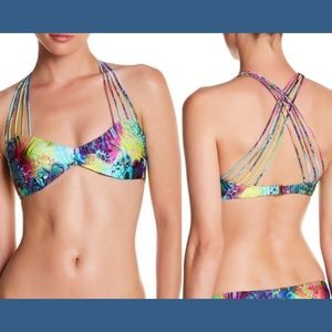 NWT Luli Fama Clandestina Multi-Strap Bikini Top M
